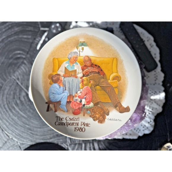 Knowles Other - Knowles The Bedtime Story Joseph Csatari Grandparent Plate 3852G  - 1980 NIB